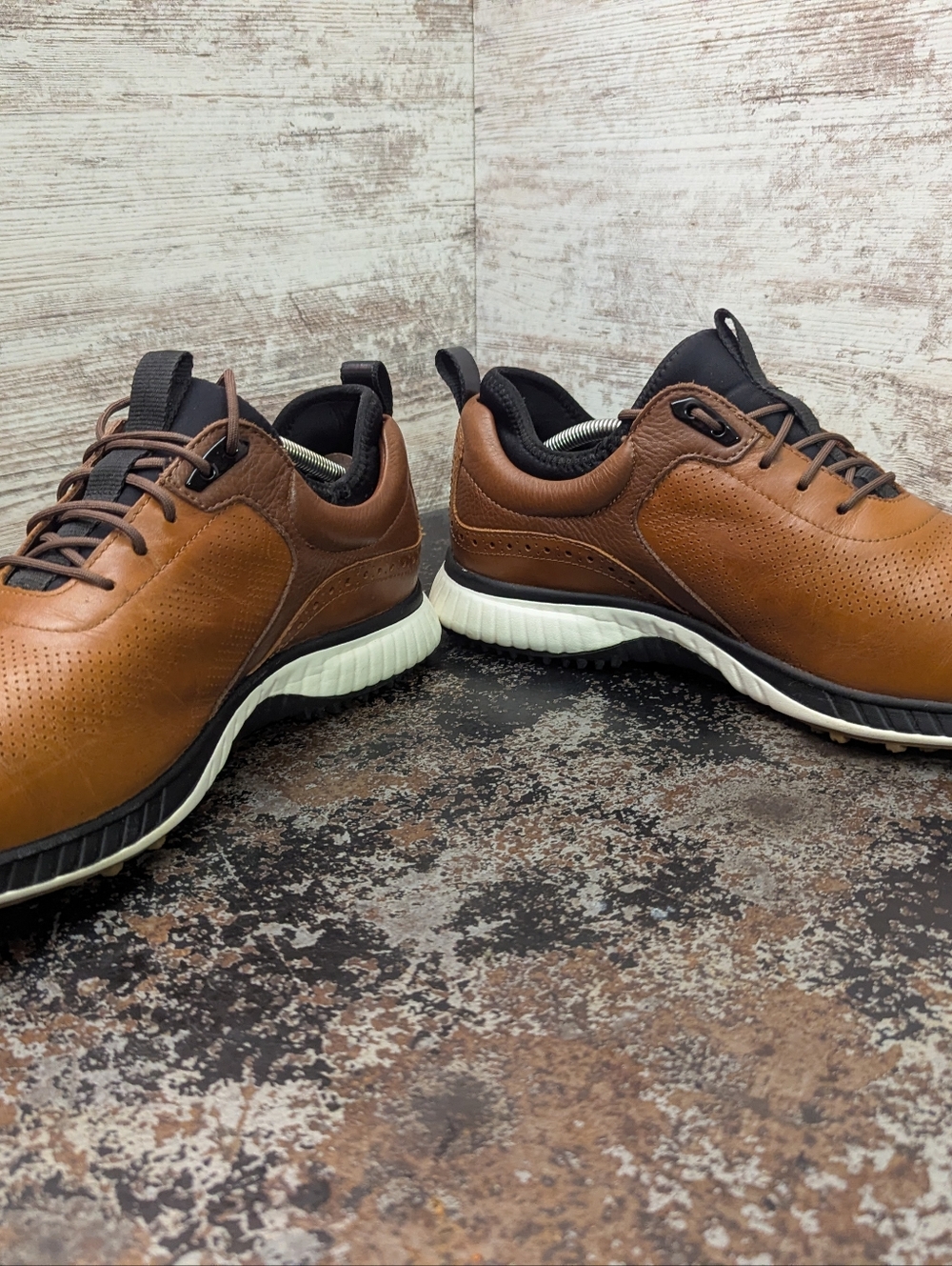 Johnston & Murphy XC4 H1-Luxe Hybrid Golf Shoes Sz 12 Used Brown 25-3960 - Picture 5 of 9